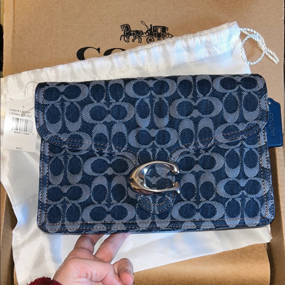 Coach Chain Tabby Shoulder Bag in Signature Denim, NWT, box & dust bag! - Picture 2 of 16